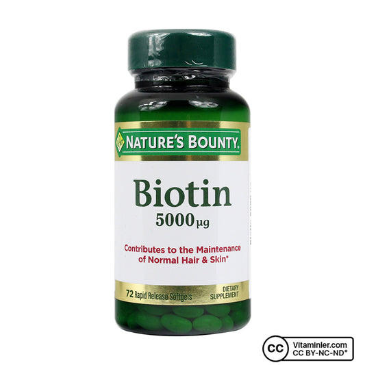 Nature's Bounty Biotin 5000 mcg 72 Capsules