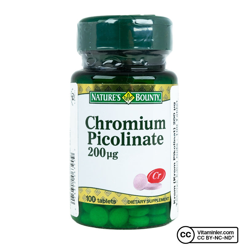 Nature's Bounty Chromium Picolinate 200 mcg 100 Tablets