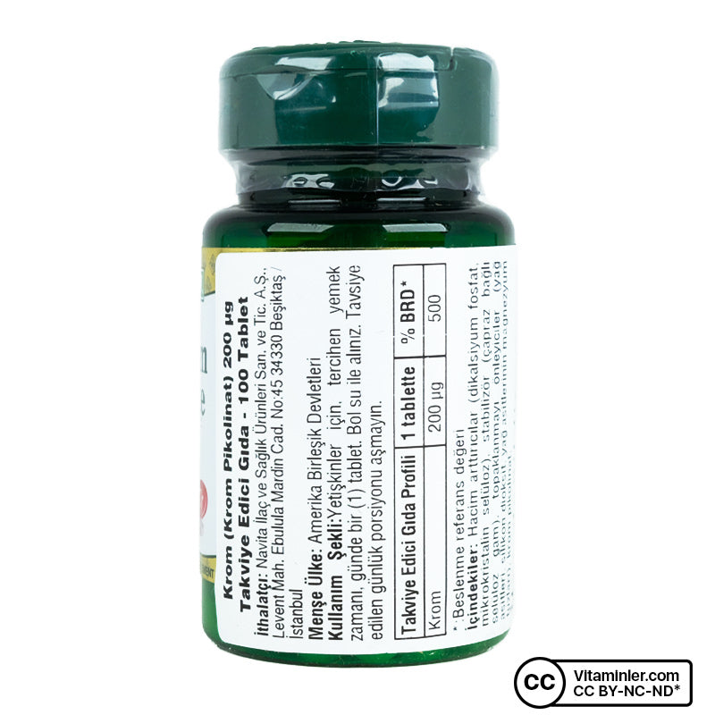 Nature's Bounty Chromium Picolinate 200 mcg 100 Tablets
