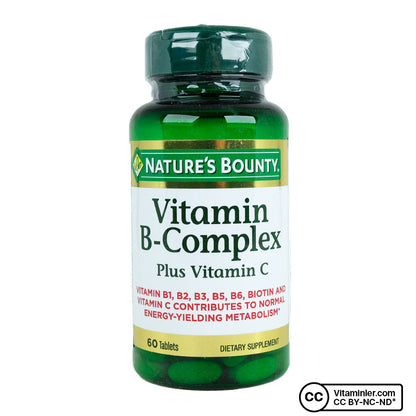 Nature's Bounty Vitamin B-Complex Plus Vitamin C 60 Tablets