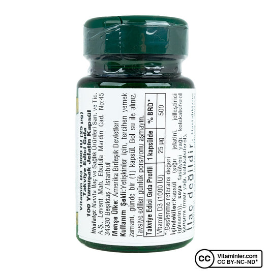 Nature's Bounty Vitamin D3 1000 IU 100 Capsules
