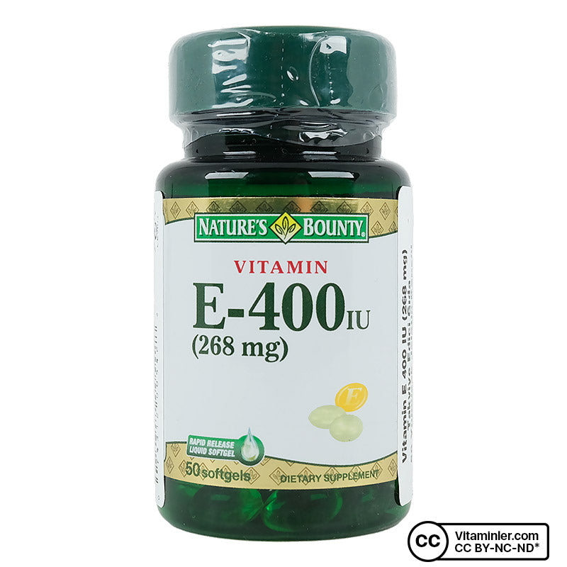 Nature's Bounty Vitamin E 400 IU Pure d-Alpha 50 Capsules