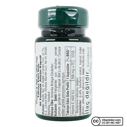 Nature's Bounty Vitamin E 400 IU Pure d-Alpha 50 Capsules