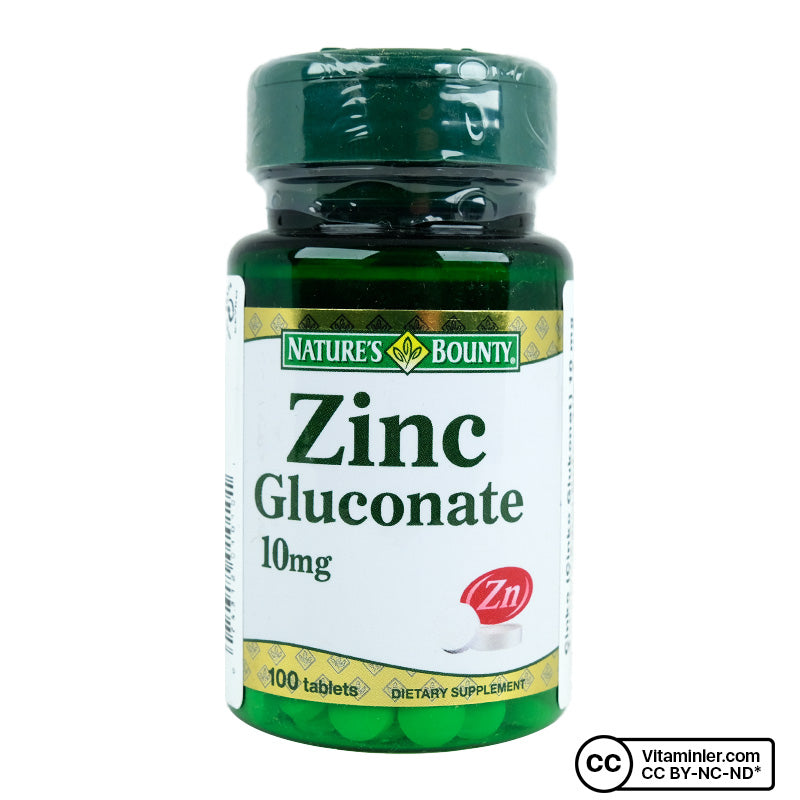 Nature's Bounty Zinc Gluconate 10 mg 100 Tablets