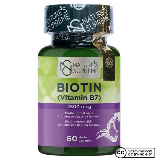 Nature's Supreme Biotin 2500 mcg 60 Capsules