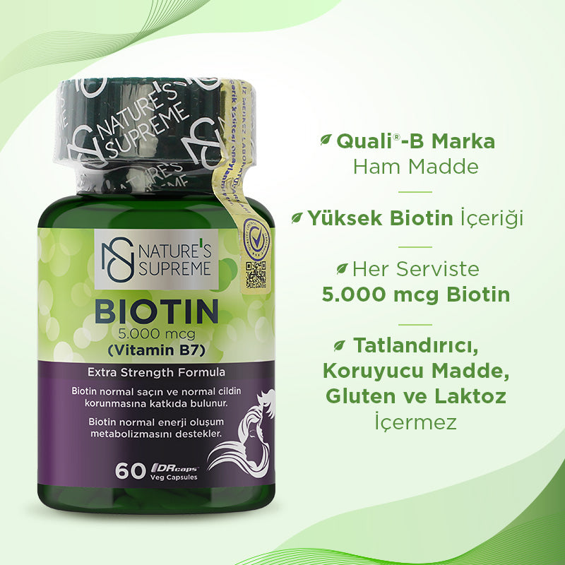 Nature's Supreme Biotin 5000 mcg 60 Capsules