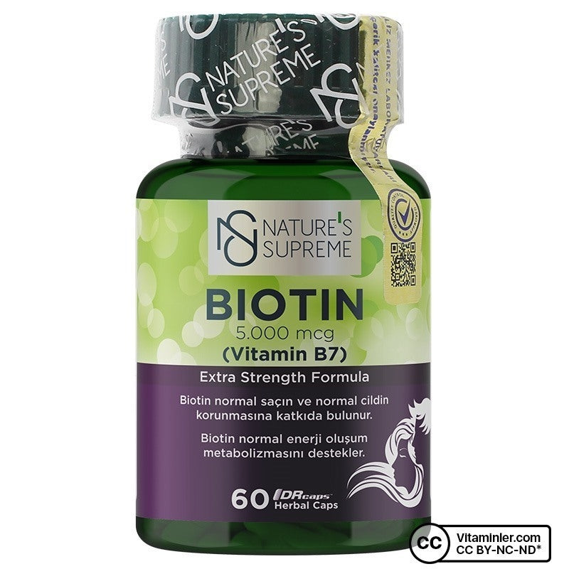 Nature's Supreme Biotin 5000 mcg 60 Capsules
