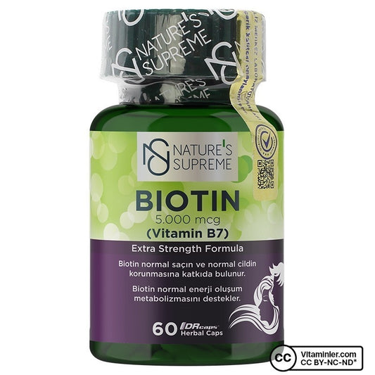 Nature's Supreme Biotin 5000 mcg 60 Capsules