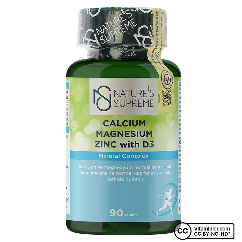 Nature's Supreme Calcium Magnesium Zinc with D3 90 Tablets