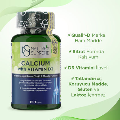 Nature's Supreme Calcium with Vitamin D3 120 Tablets
