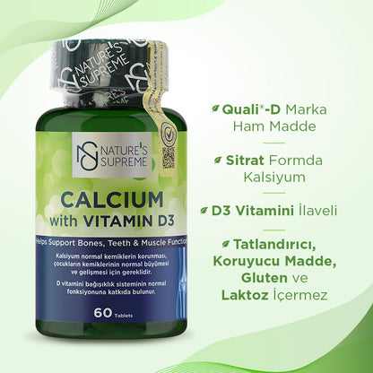 Nature's Supreme Calcium with Vitamin D3 60 Tablets