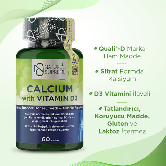 Nature's Supreme Calcium with Vitamin D3 60 Tablets