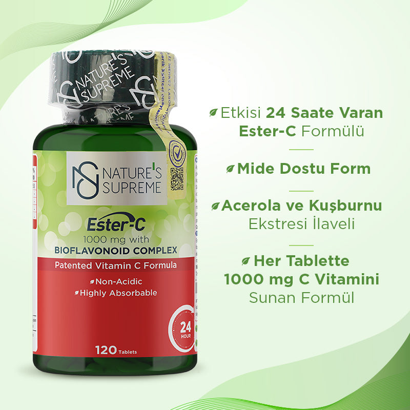 Nature's Supreme Ester-C 1000 mg Vitamin C 120 Tablets