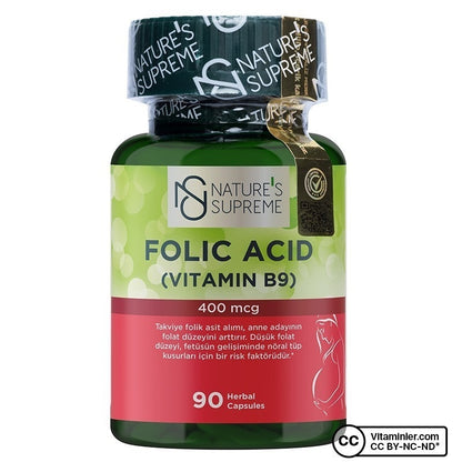 Nature's Supreme Folic Acid 400 mcg 90 Capsules