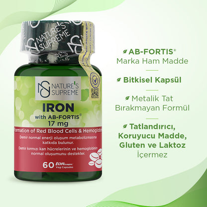 Nature's Supreme Iron 17 mg 60 Capsules