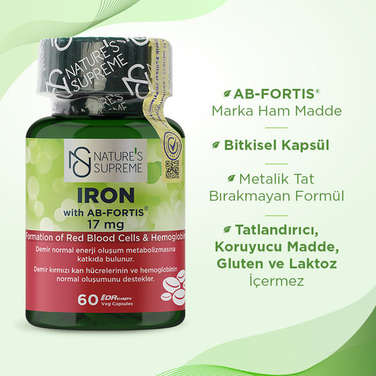 Nature's Supreme Iron 17 mg 60 Capsules