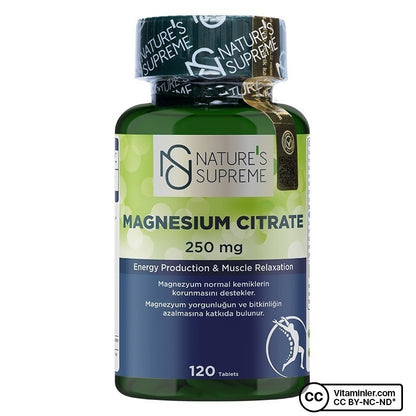 Nature's Supreme Magnesium Citrate 250 mg 120 Tablets