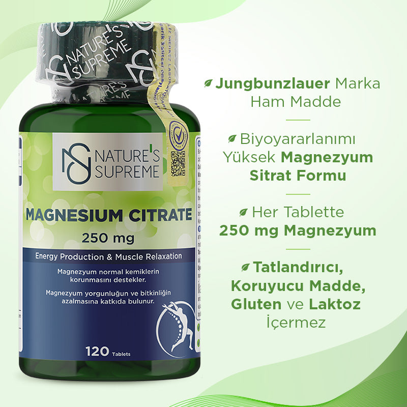Nature's Supreme Magnesium Citrate 250 mg 120 Tablets