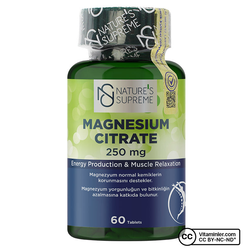 Nature's Supreme Magnesium Citrate 250 mg 60 Tablets