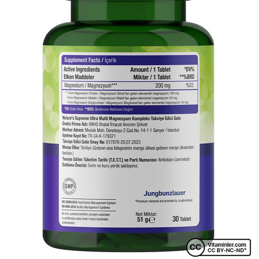 Nature's Supreme Multi Magnesium Complex 30 Tablets