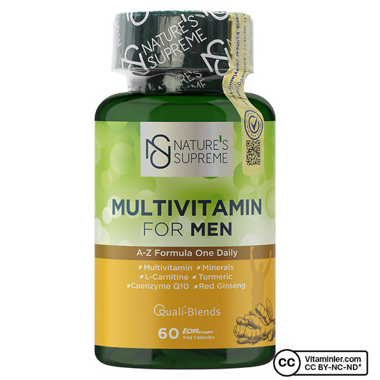 Nature's Supreme Multivitamin for Men 60 Capsules + Vitamin C & Zinc - 20 Effervescent Tablets