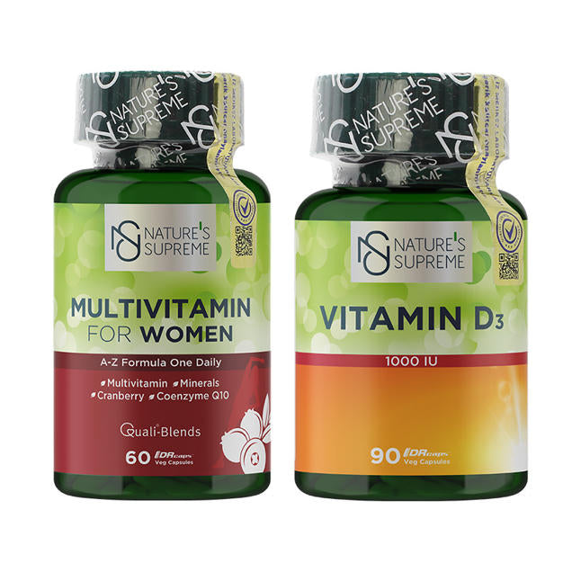 Nature's Supreme Multivitamin for Women 60 Capsules + Vitamin D3 90 Capsules Bundle