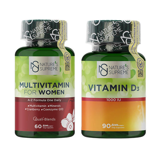 Nature's Supreme Multivitamin for Women 60 Capsules + Vitamin D3 90 Capsules Bundle