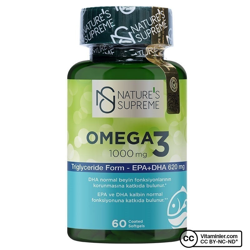 Nature's Supreme Omega 3 60 Capsules + Vitamin C + Zinc 20 Effervescent Tablets