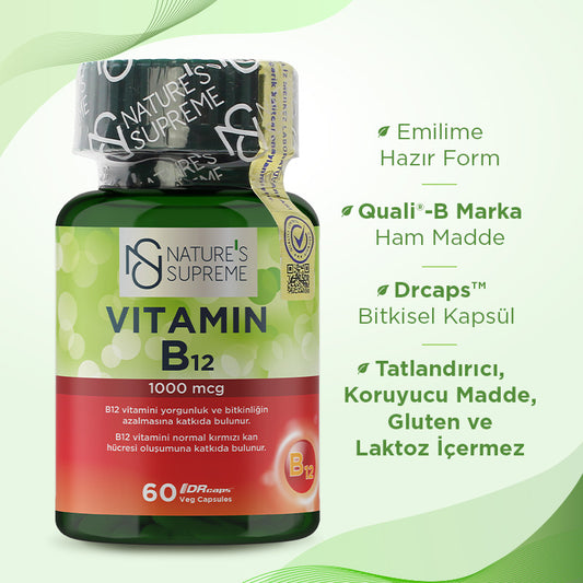 Nature's Supreme Vitamin B12 1000 mcg 60 Capsules