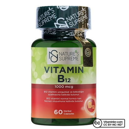 Nature's Supreme Vitamin B12 1000 mcg 60 Capsules