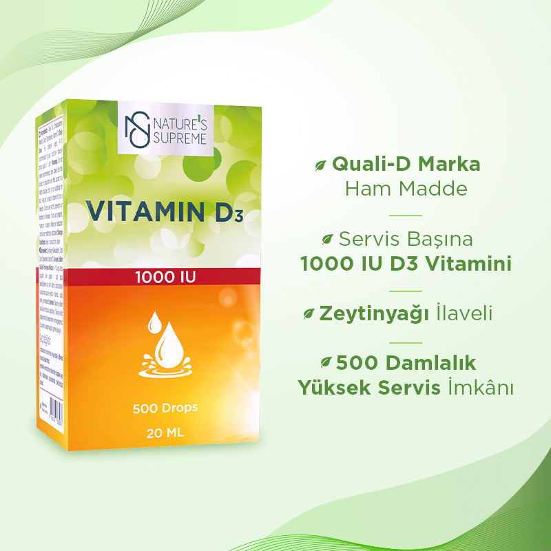 Nature's Supreme Vitamin D3 1000 IU 20 mL Drops