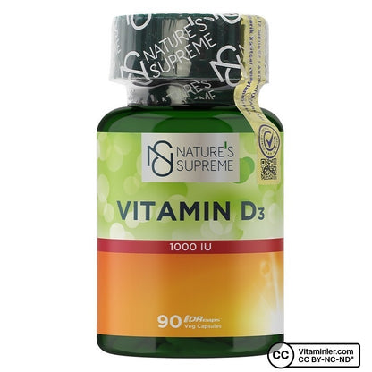 Nature's Supreme Vitamin D3 1000 IU 90 Capsules