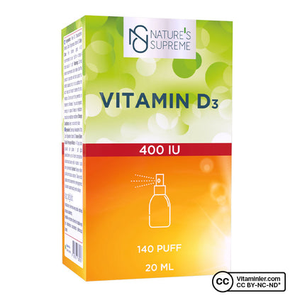 Nature's Supreme Vitamin D3 400 IU 20 mL Spray & Drops