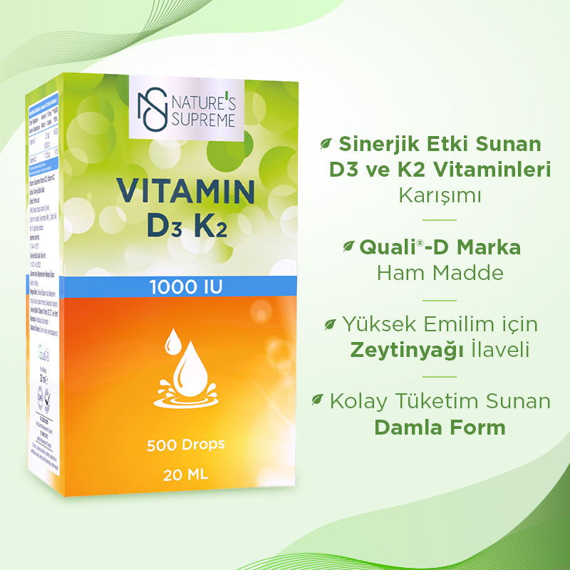 Nature's Supreme Vitamin D3 + K2 20 mL Drops