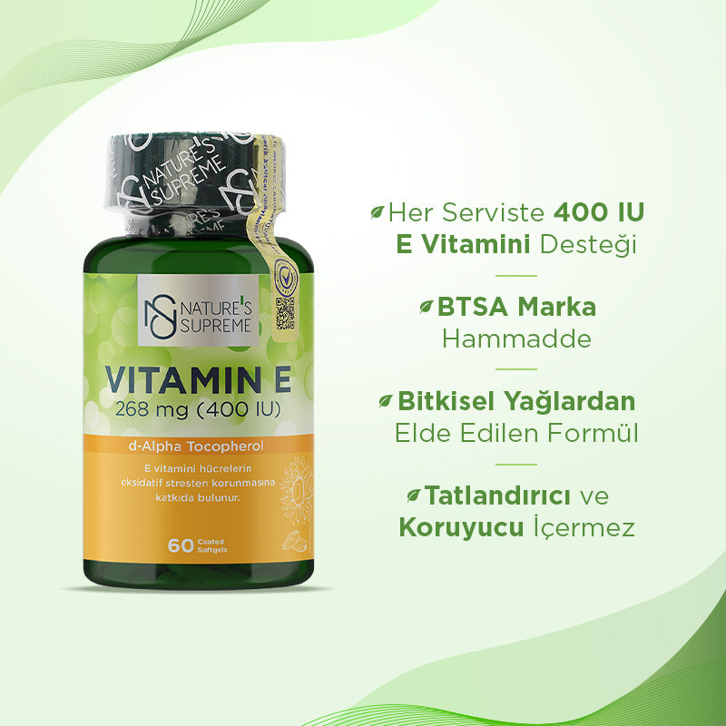 Nature's Supreme Vitamin E 400 IU 60 Capsules