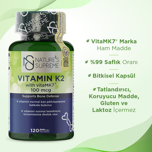 Nature's Supreme Vitamin K2 100 mcg 120 Capsules