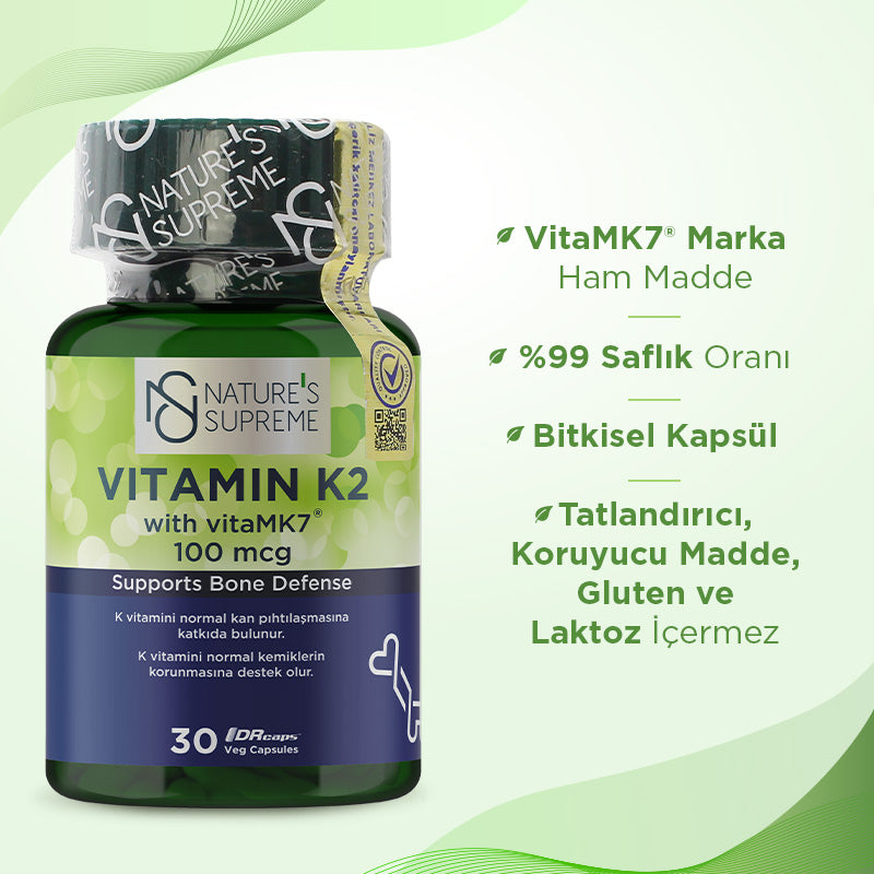 Nature's Supreme Vitamin K2 100 mcg 30 Capsules