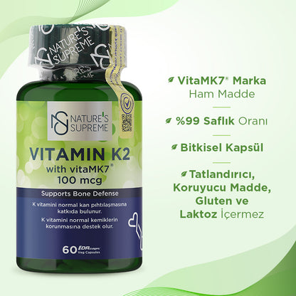 Nature's Supreme Vitamin K2 100 mcg 60 Capsules