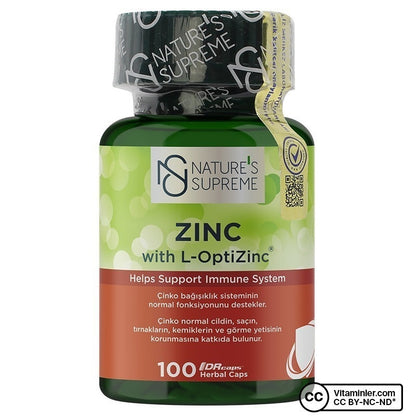 Nature's Supreme Zinc 15 mg 100 Capsules