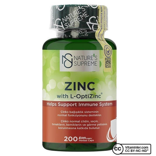 Nature's Supreme Zinc 15 mg 200 Capsules