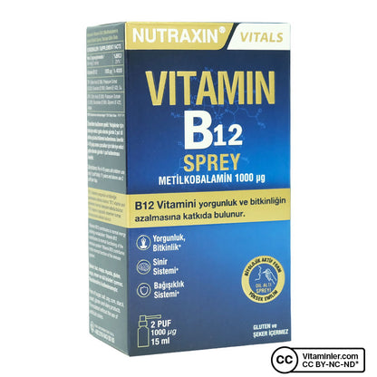 Nutraxin Vitamin B12 1000 mcg 15 mL Spray