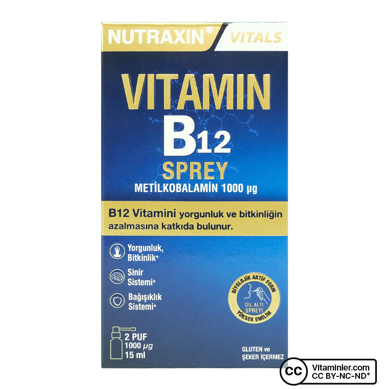 Nutraxin Vitamin B12 1000 mcg 15 mL Spray