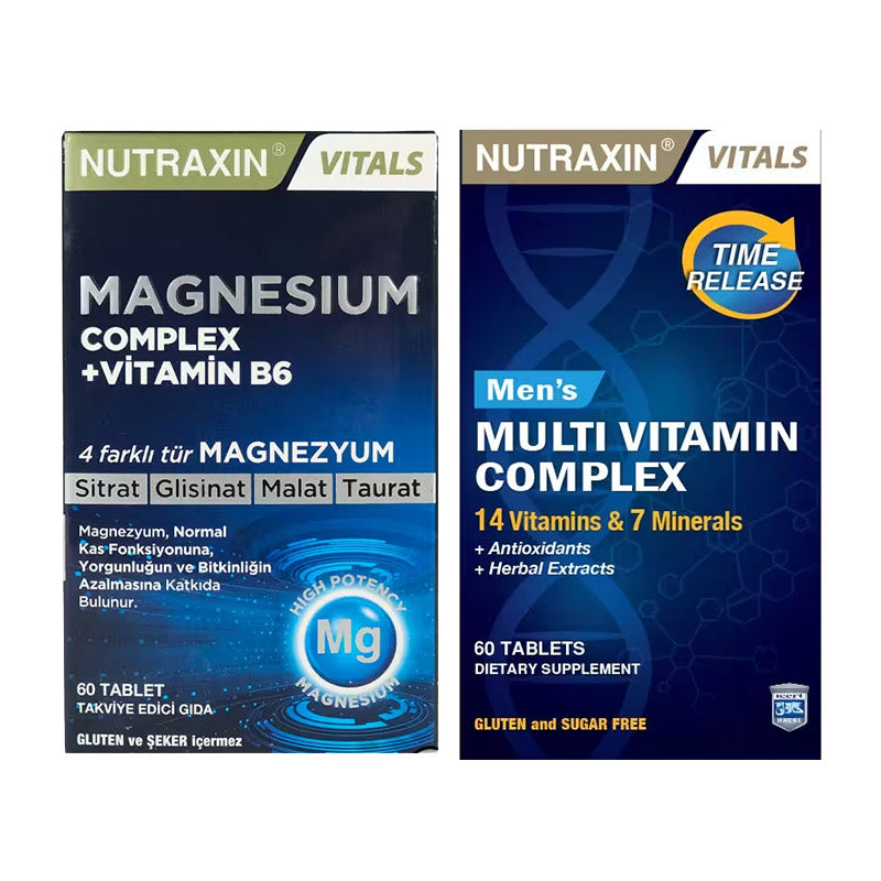 Nutraxin Magnesium Complex 60 Tablets + Men's Multi Vitamin Complex Set