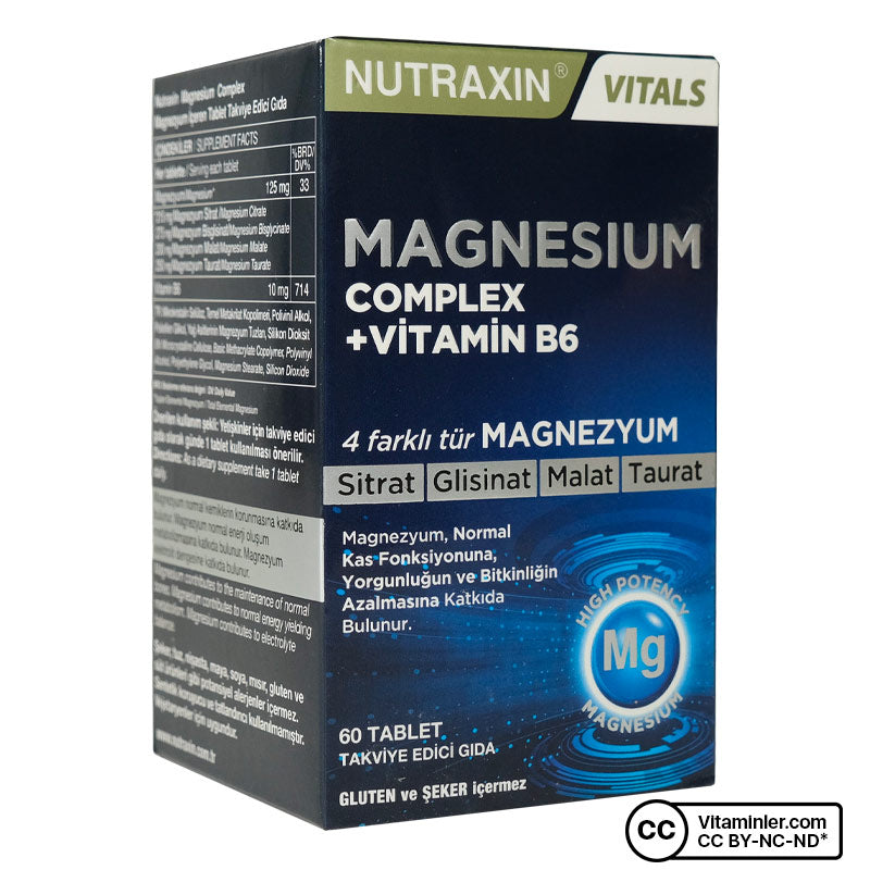 Nutraxin Magnesium Complex 60 Tablets + Vitamin B Complex Bundle