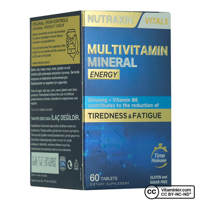 Nutraxin Multivitamin Mineral Energy 60 Tablets