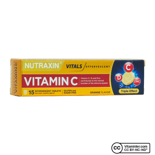 Nutraxin Vitamin C, D & Zinc - 15 Effervescent Tablets