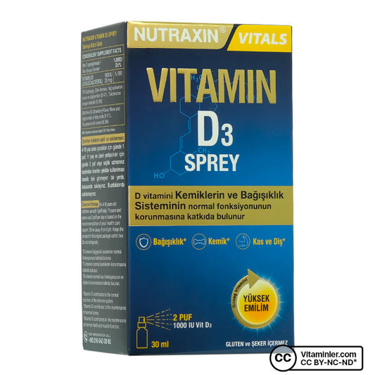 Nutraxin Vitamin D3 1000 IU 30 mL Spray