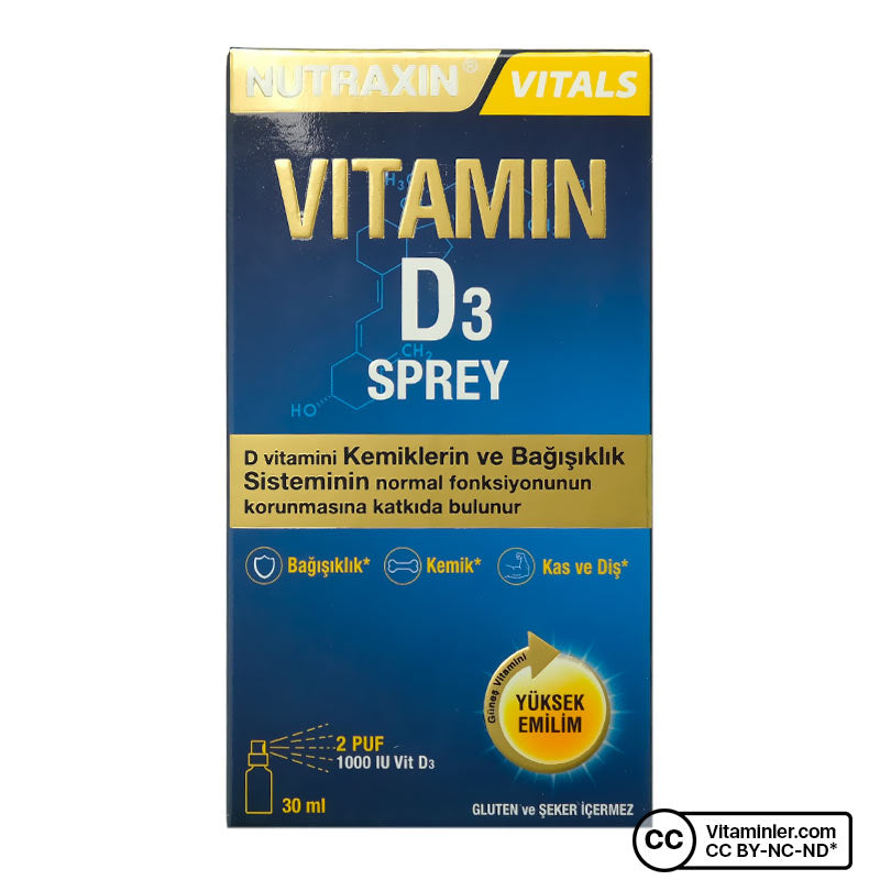 Nutraxin Vitamin D3 1000 IU 30 mL Spray