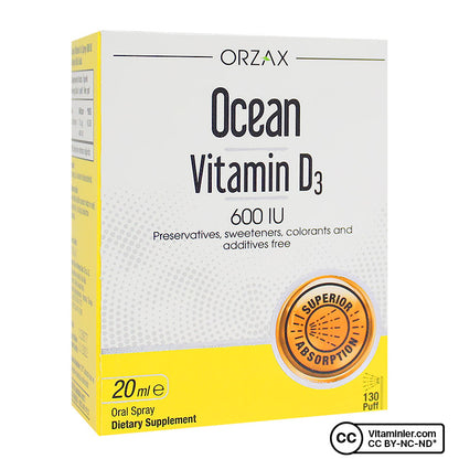 Ocean Vitamin D3 600 IU - 20 mL Drops