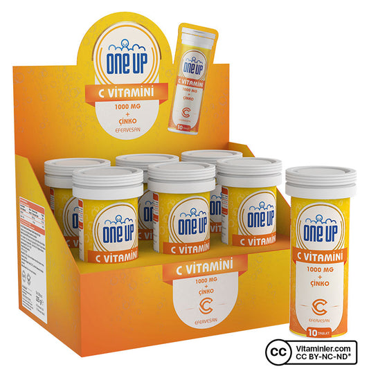 One Up Vitamin C + Zinc - 10 Effervescent Tablets (6 Pack)